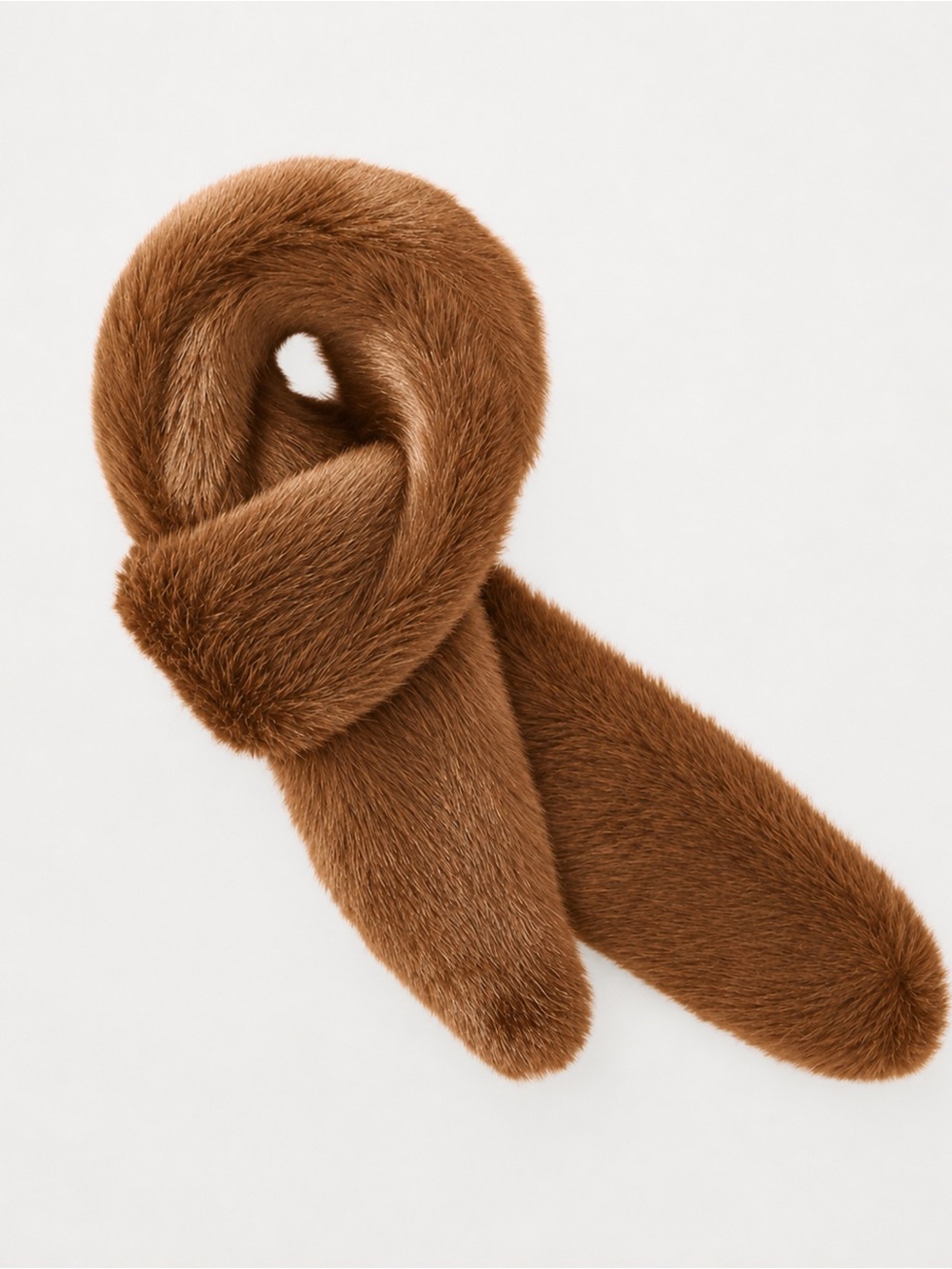 Luxurious Faux Fur Scarf, Joe Fresh – Soft Caramel Brown, Long Wrap Style
